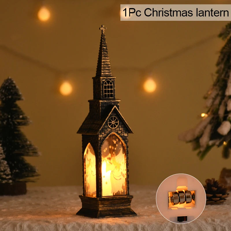 Christmas LED Night Light Santa Claus Snowman Fairy Light Lantern Table Ornament Christmas Home Decoration Xmas Neol 2025