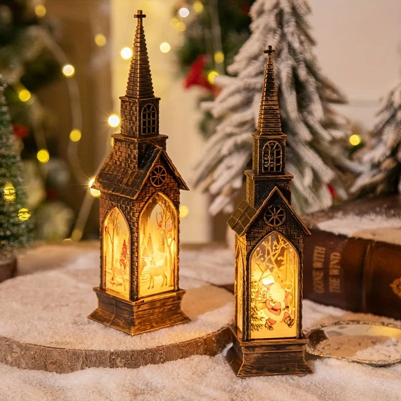 3/4pcs Festive Christmas Night Light -Powered Candle Holder with Santa & Snowman Design, Perfect for Holiday Tabletop Decor