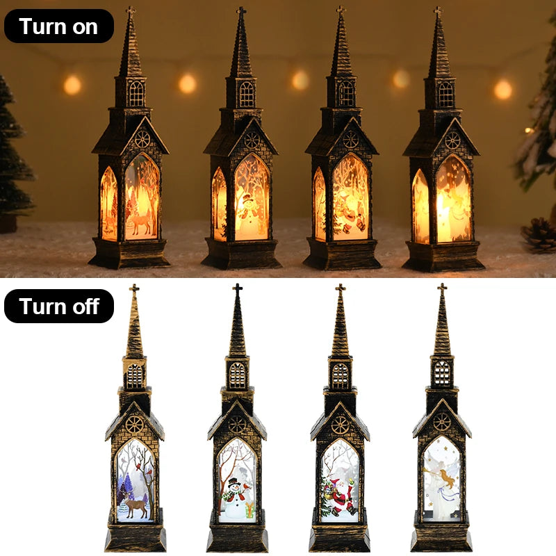 Christmas LED Night Light Santa Claus Snowman Fairy Light Lantern Table Ornament Christmas Home Decoration Xmas Neol 2025