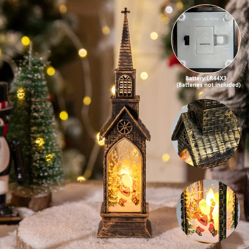 3/4pcs Festive Christmas Night Light -Powered Candle Holder with Santa & Snowman Design, Perfect for Holiday Tabletop Decor