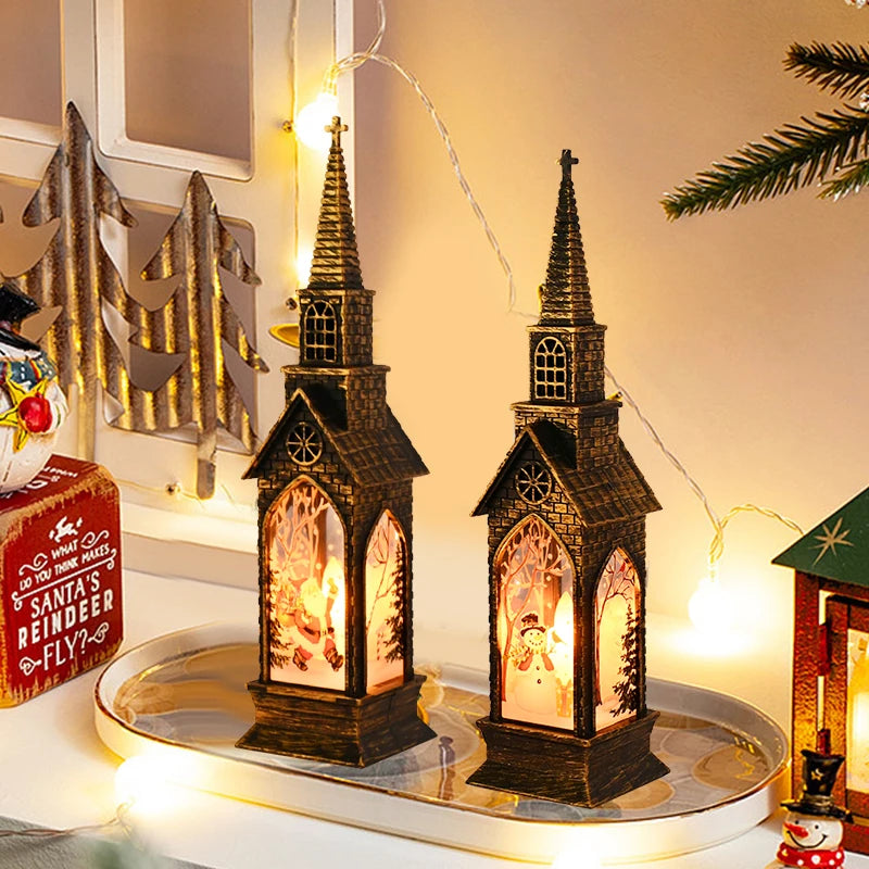 Christmas LED Night Light Santa Claus Snowman Fairy Light Lantern Table Ornament Christmas Home Decoration Xmas Neol 2025