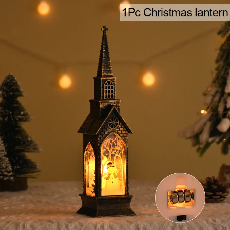 Christmas LED Night Light Santa Claus Snowman Fairy Light Lantern Table Ornament Christmas Home Decoration Xmas Neol 2025