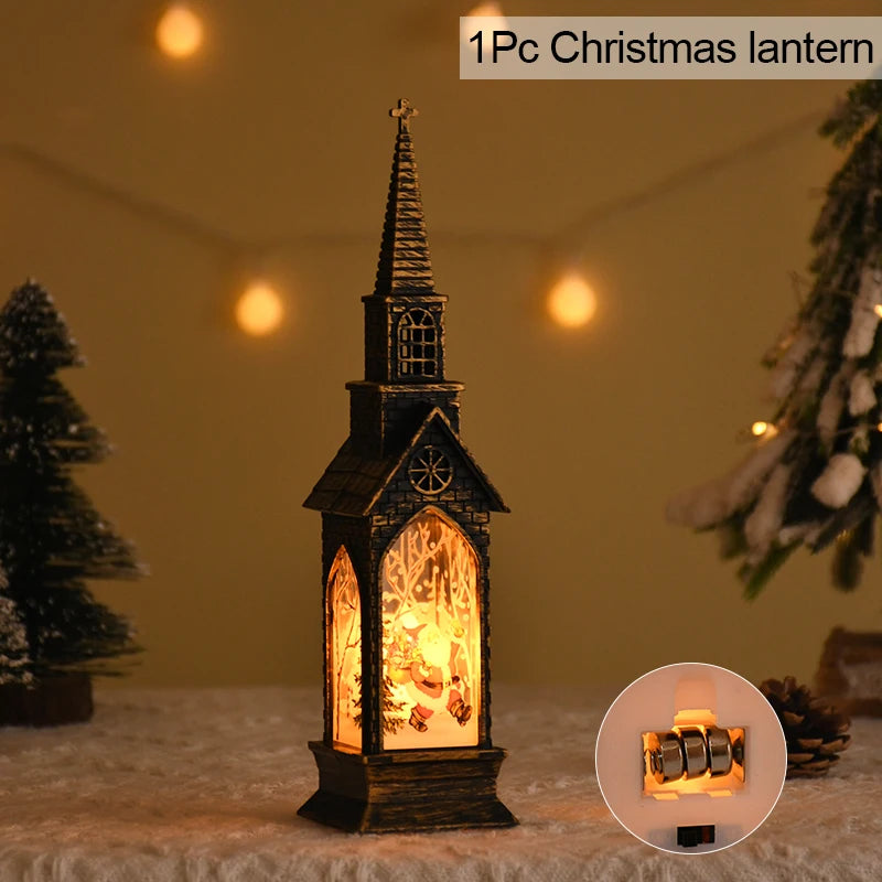 Christmas LED Night Light Santa Claus Snowman Fairy Light Lantern Table Ornament Christmas Home Decoration Xmas Neol 2025