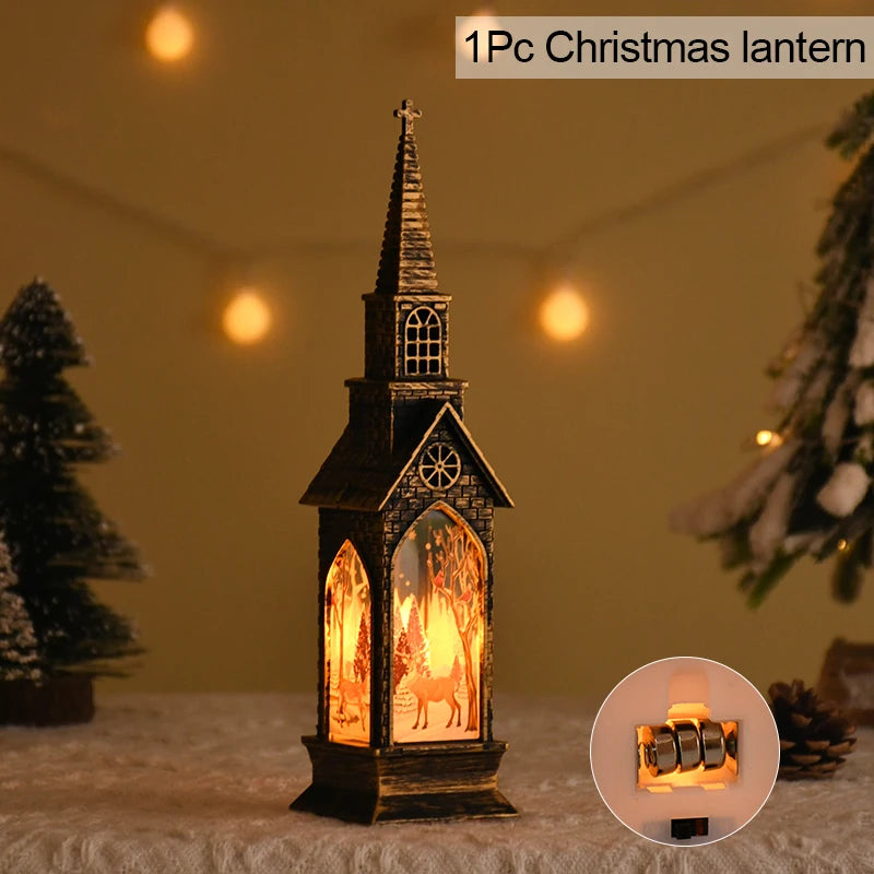 Christmas LED Night Light Santa Claus Snowman Fairy Light Lantern Table Ornament Christmas Home Decoration Xmas Neol 2025