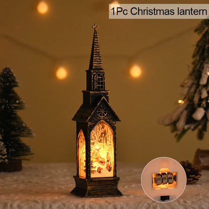 Christmas LED Night Light Santa Claus Snowman Fairy Light Lantern Table Ornament Christmas Home Decoration Xmas Neol 2025