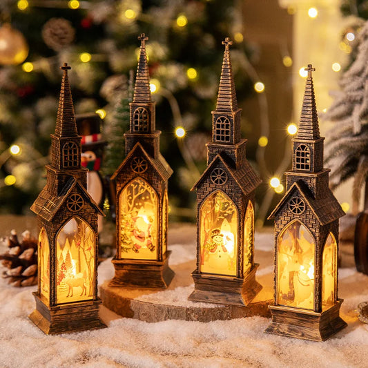 Christmas LED Night Light Santa Claus Snowman Fairy Light Lantern Table Ornament Christmas Home Decoration Xmas Neol 2025